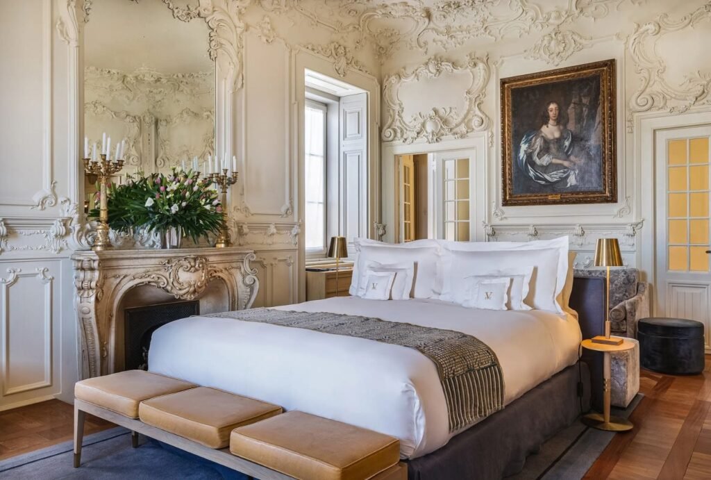 Modern luxury suite at Verride Palácio Santa Catarina, where contemporary design meets classic elegance.